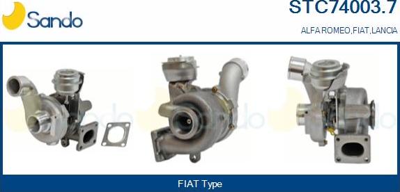 Sando STC74003.7 - Турбина, принудително пълнене с въздух vvparts.bg