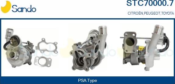Sando STC70000.7 - Турбина, принудително пълнене с въздух vvparts.bg