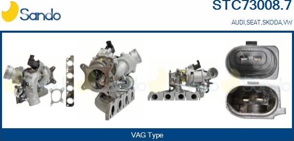 Sando STC73008.7 - Турбина, принудително пълнене с въздух vvparts.bg
