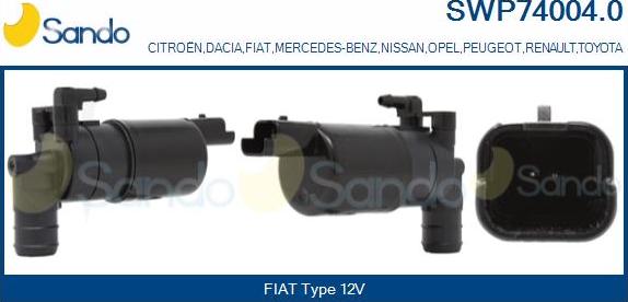 Sando SWP74004.0 - Водна помпа за миещо устр., почистване на стъклата vvparts.bg