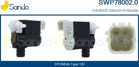 Sando SWP78002.0 - Водна помпа за миещо устр., почистване на стъклата vvparts.bg