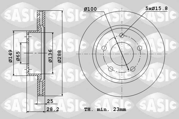 Sasic 9004898J - Спирачен диск vvparts.bg