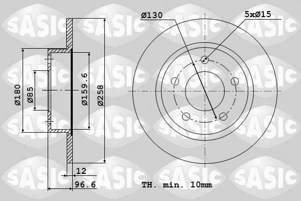 Sasic 9004841J - Спирачен диск vvparts.bg