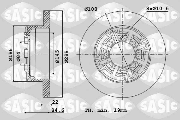 Sasic 9004810J - Спирачен диск vvparts.bg