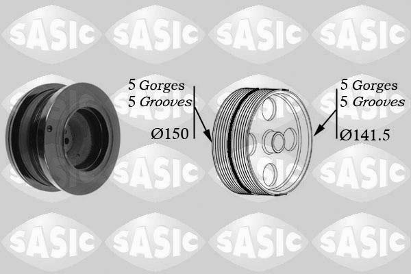 Sasic 9001812 - Ремъчна шайба, колянов вал vvparts.bg