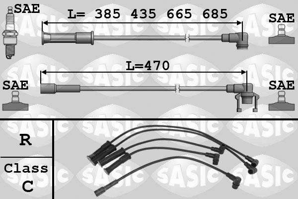 Sasic 9284007 - Комплект запалителеи кабели vvparts.bg