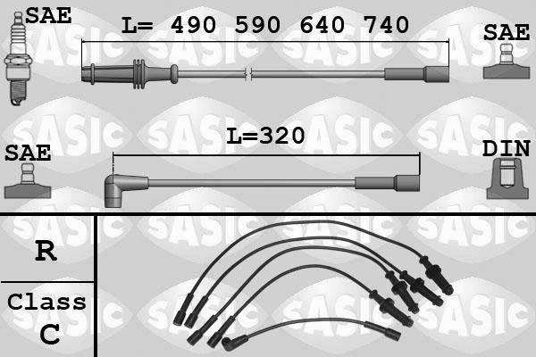 Sasic 9280004 - Комплект запалителеи кабели vvparts.bg