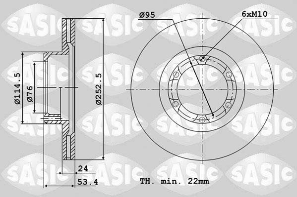 Sasic 4004249J - Спирачен диск vvparts.bg