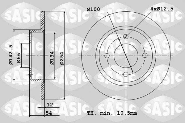 Sasic 4004276J - Спирачен диск vvparts.bg