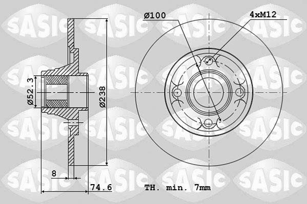 Sasic 6104040 - Спирачен диск vvparts.bg