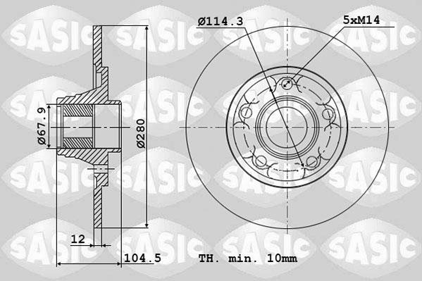 Sasic 6104053 - Спирачен диск vvparts.bg