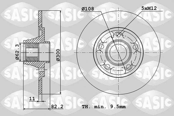 Sasic 6104009 - Спирачен диск vvparts.bg