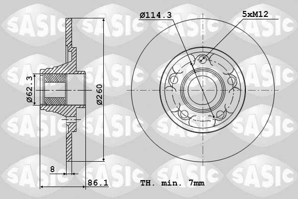 Sasic 6104029 - Спирачен диск vvparts.bg