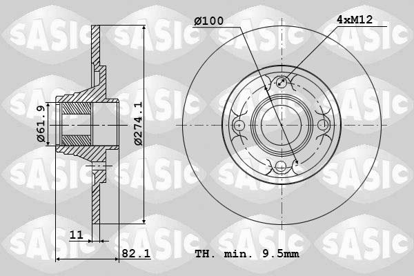 Sasic 6104022 - Спирачен диск vvparts.bg