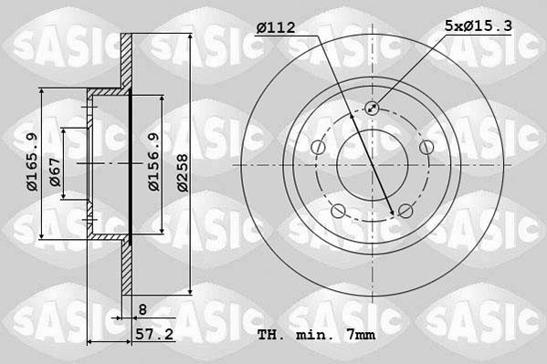 Sasic 6106053 - Спирачен диск vvparts.bg