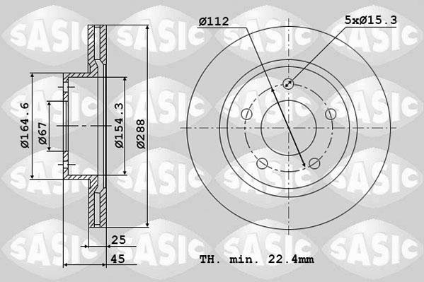 Sasic 6106052 - Спирачен диск vvparts.bg