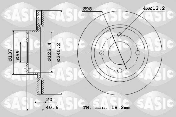 Sasic 6106001 - Спирачен диск vvparts.bg