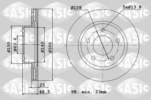 Sasic 6106008 - Спирачен диск vvparts.bg