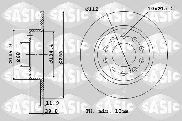 Sasic 6106039 - Спирачен диск vvparts.bg