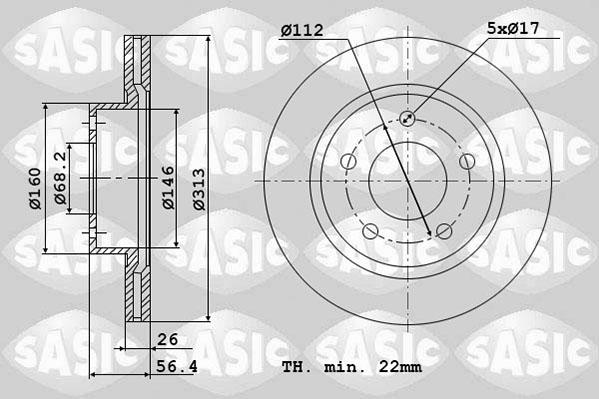 Sasic 6106032 - Спирачен диск vvparts.bg