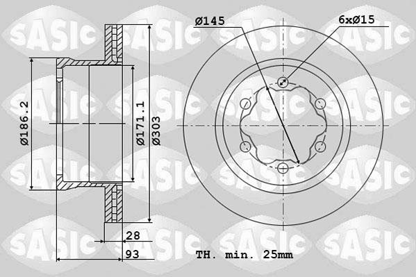 Sasic 6106103 - Спирачен диск vvparts.bg