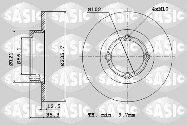 Sasic 6106111 - Спирачен диск vvparts.bg