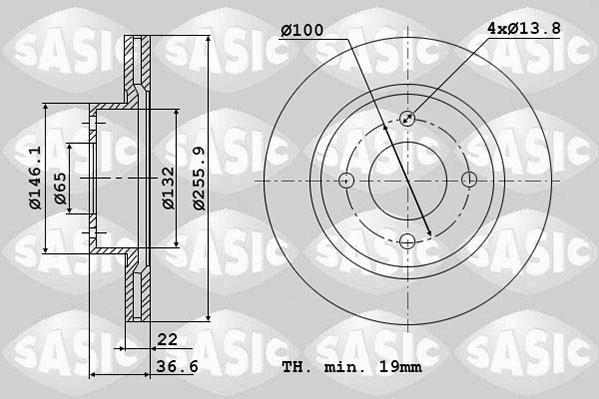 Sasic 6106258 - Спирачен диск vvparts.bg