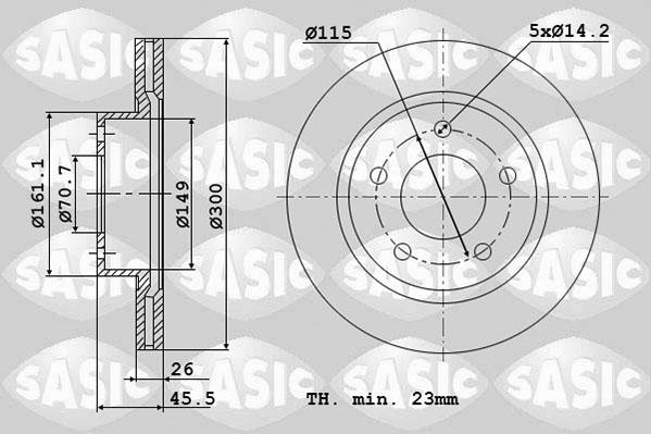 Sasic 6106205 - Спирачен диск vvparts.bg