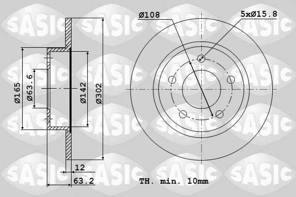 Sasic 6106288 - Спирачен диск vvparts.bg