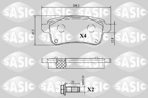 Sasic 6214049 - Комплект спирачно феродо, дискови спирачки vvparts.bg