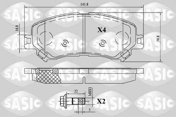 Sasic 6214045 - Комплект спирачно феродо, дискови спирачки vvparts.bg