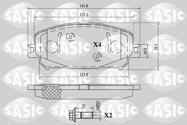 Sasic 6214046 - Комплект спирачно феродо, дискови спирачки vvparts.bg