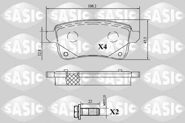 Sasic 6214047 - Комплект спирачно феродо, дискови спирачки vvparts.bg