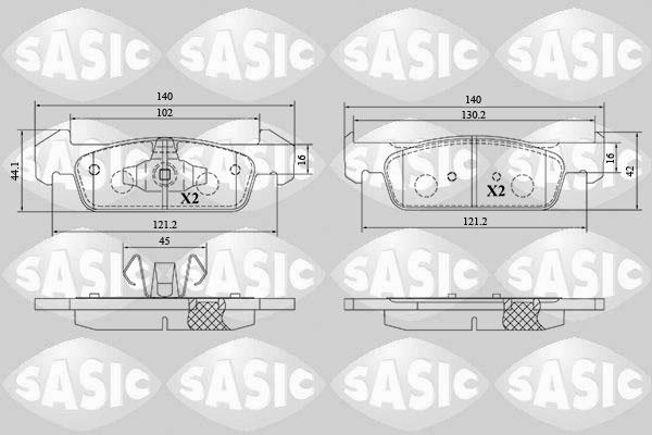 Sasic 6214050 - Комплект спирачно феродо, дискови спирачки vvparts.bg