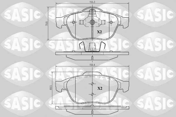 Sasic 6214009 - Комплект спирачно феродо, дискови спирачки vvparts.bg