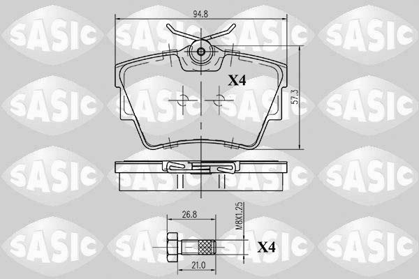 Sasic 6214005 - Комплект спирачно феродо, дискови спирачки vvparts.bg