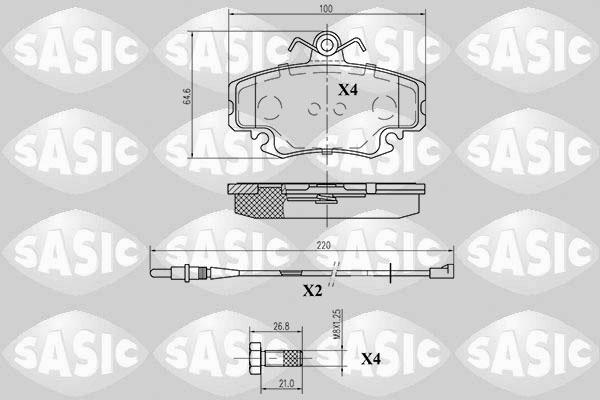 Sasic 6214010 - Комплект спирачно феродо, дискови спирачки vvparts.bg