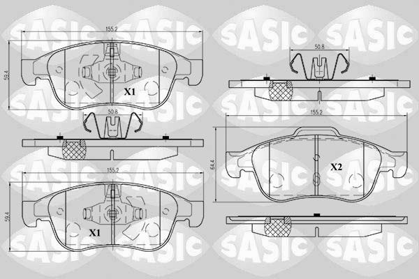 Sasic 6214017 - Комплект спирачно феродо, дискови спирачки vvparts.bg