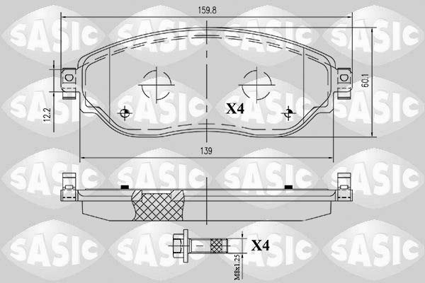 Sasic 6214038 - Комплект спирачно феродо, дискови спирачки vvparts.bg