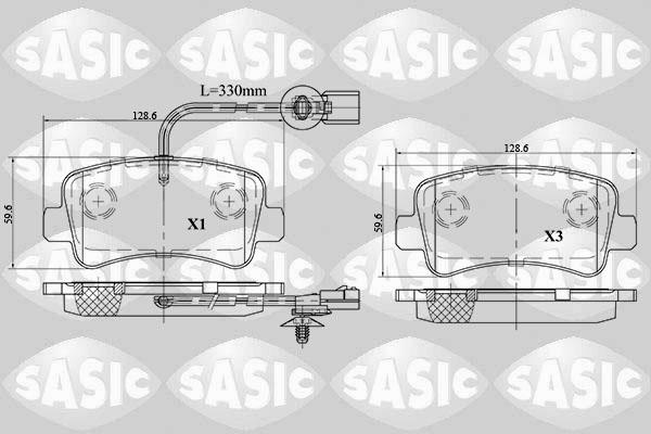 Sasic 6214021 - Комплект спирачно феродо, дискови спирачки vvparts.bg