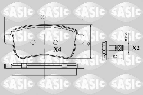 Sasic 6214023 - Комплект спирачно феродо, дискови спирачки vvparts.bg