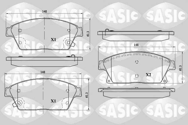 Sasic 6216098 - Комплект спирачно феродо, дискови спирачки vvparts.bg