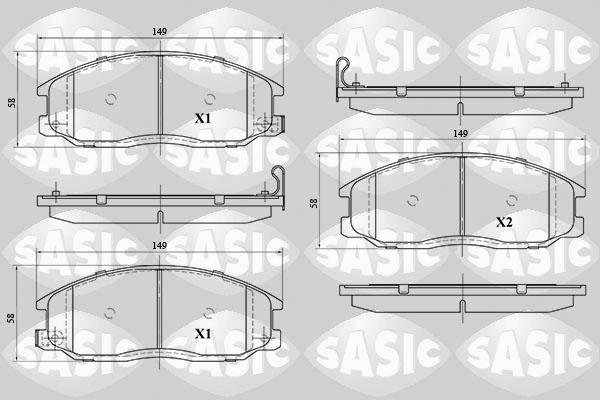 Sasic 6216093 - Комплект спирачно феродо, дискови спирачки vvparts.bg