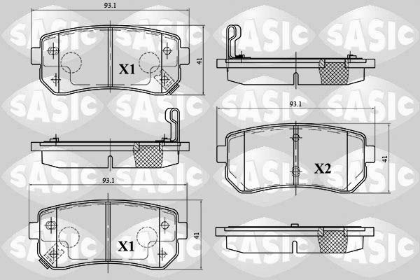 Sasic 6216097 - Комплект спирачно феродо, дискови спирачки vvparts.bg