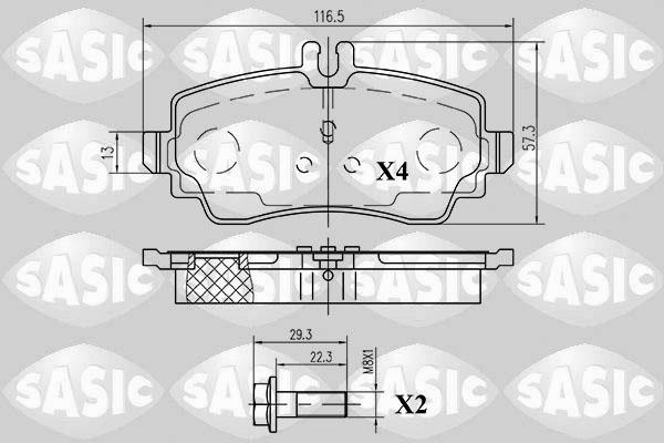 Sasic 6216044 - Комплект спирачно феродо, дискови спирачки vvparts.bg