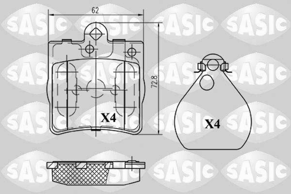 Sasic 6216048 - Комплект спирачно феродо, дискови спирачки vvparts.bg