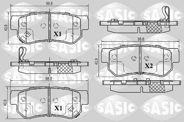 Sasic 6216050 - Комплект спирачно феродо, дискови спирачки vvparts.bg