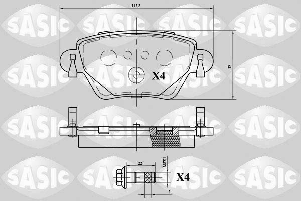 Sasic 6216069 - Комплект спирачно феродо, дискови спирачки vvparts.bg