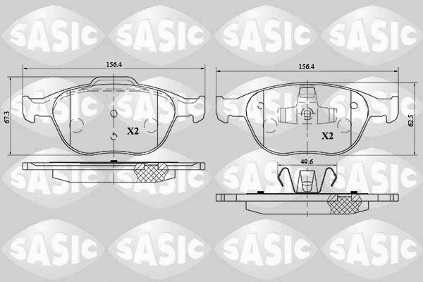 Sasic 6216068 - Комплект спирачно феродо, дискови спирачки vvparts.bg