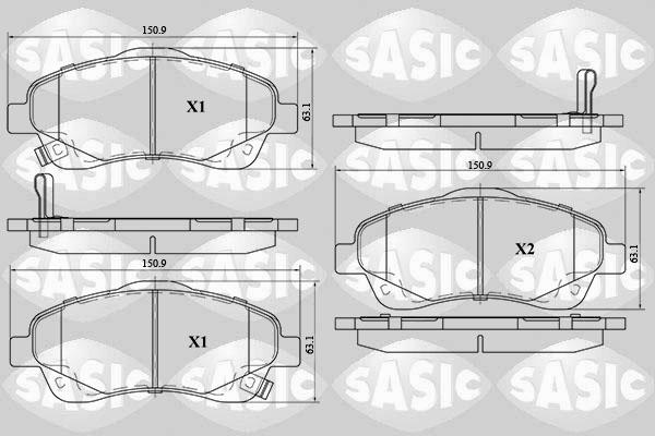 Sasic 6216017 - Комплект спирачно феродо, дискови спирачки vvparts.bg